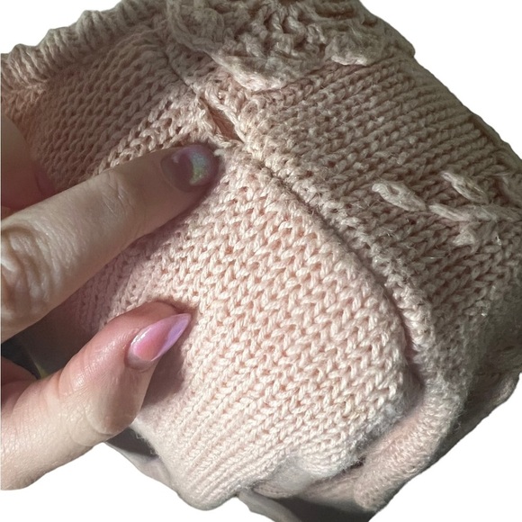 Vintage Knit Soft Pink Sweater L Cotton - Picture 7 of 8